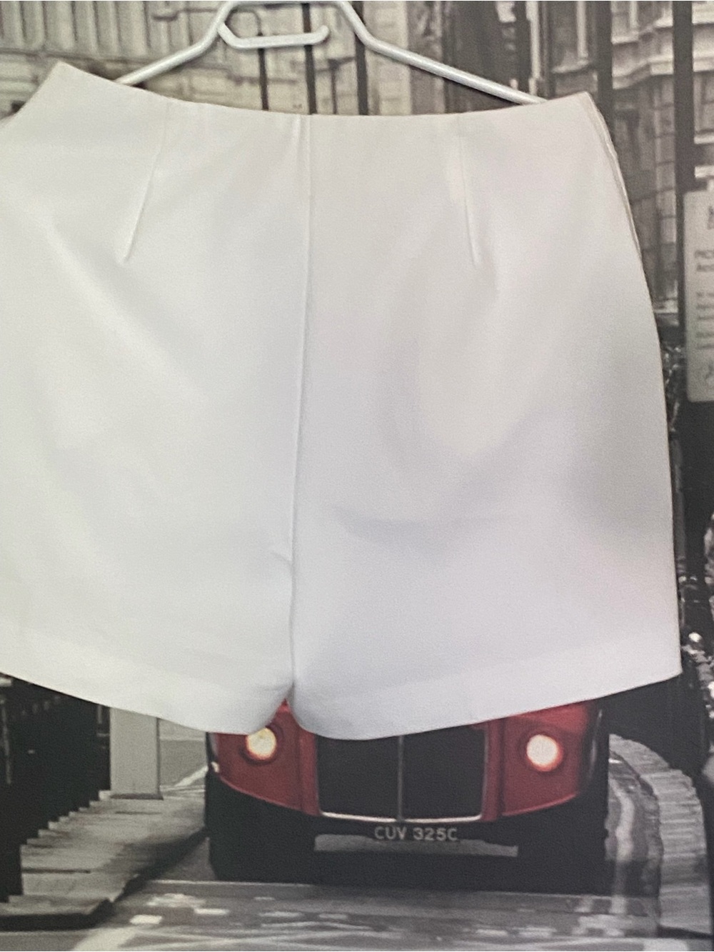High-Rise White Tailored Women's Shorts - Picture 4 of 9